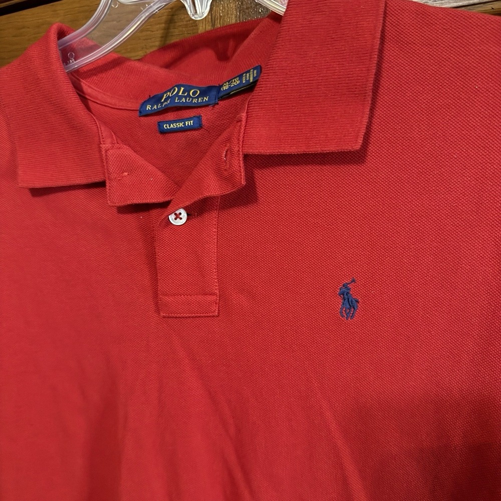 Polo Ralph Lauren Short Sleeve Shirt Boys Youth Size Large 14-16 Collar Blue